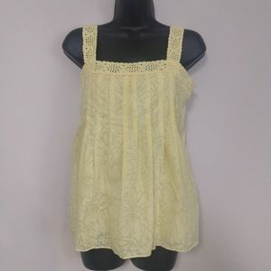 Cynthia Steffe Crochet Strap Pleated Floral Top 2